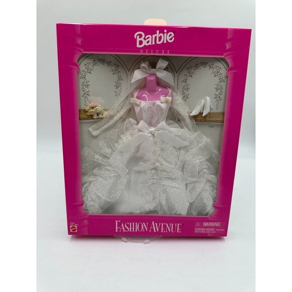 VIntage 1995 NIP NRFB Fashion Avenue Barbie Ken Bride Groom Wedding 14398 14678 - Picture 2 of 9